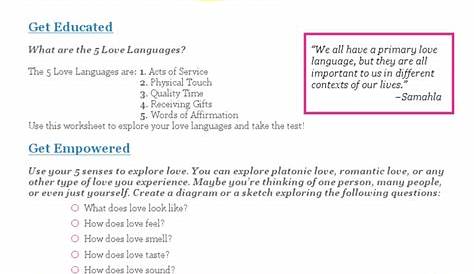 5 Love Languages Worksheet - Promotiontablecovers