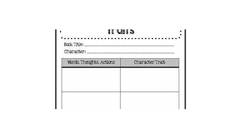 inferring character traits worksheets