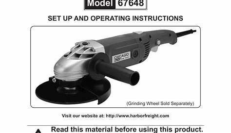 Chicago Electric Power Tools 7" Angle grinder 67648 User Manual | 21 pages