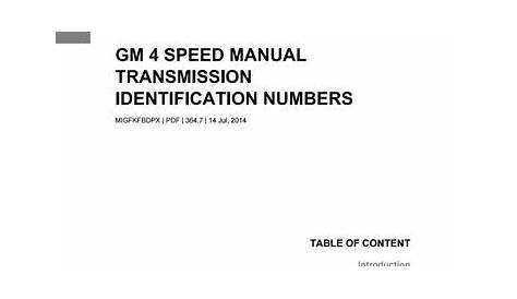 gm manual transmission casting number decoder