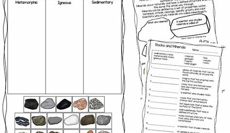 FREE Types of Rocks Worksheets (inlcudes Rock Life Cycle Diagram)