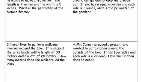 perimeter word problems worksheets