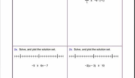 Worksheets for inequalities