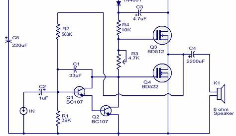 simple mosfet amplifier circuit diagram