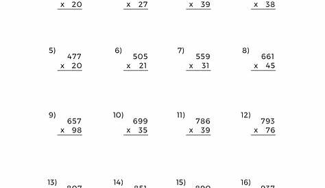 Download Multiplication Worksheets - MathInSite