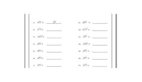 rules of exponents worksheets