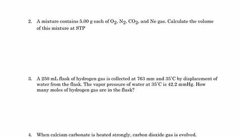gas stoichiometry worksheet