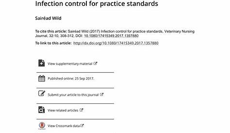 (PDF) Infection control for practice standards