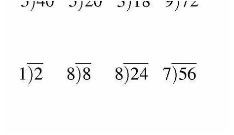 long division no remainder worksheets