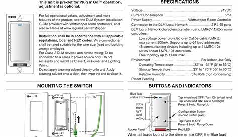 Legrand Light Switch Manual