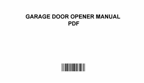 sommer garage door opener manual