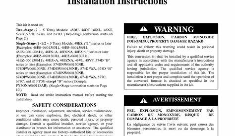 CARRIER CPLPCONV013A00 INSTALLATION INSTRUCTIONS MANUAL Pdf Download