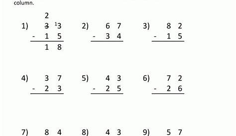 one digit subtraction worksheets