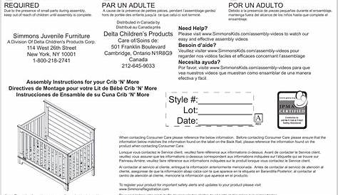 27401 330150 A monterey 4 in 1 crib Assembly Instructions