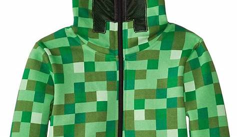 Minecraft Big Boys' Creeper Premium Zip-up Hoodie | Minecraft hoodie