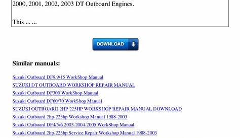 Download Suzuki Outboard Service Manual - energybinary