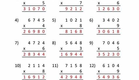 multiple digit multiplication worksheet