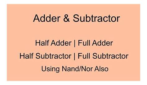 full adder and full subtractor