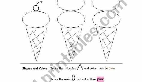 ice cream trace worksheet for kindergarten