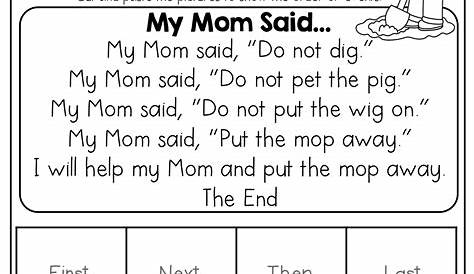 sequencing pictures to tell a story printable pdf