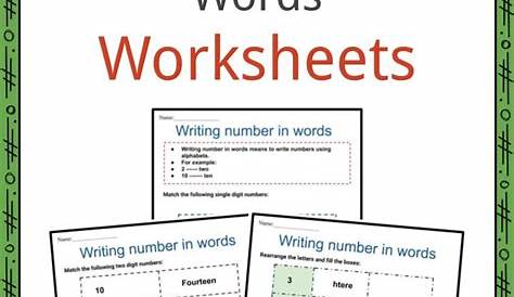Writing Numbers in Words Worksheets | Numerals & Number Words
