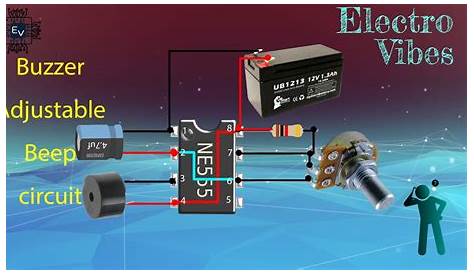 Homemade buzzer adjustable beep beep circuit using 555 IC | Piezo