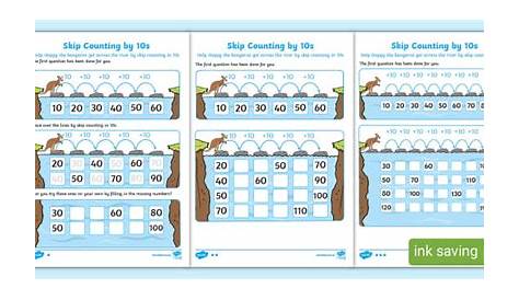 Counting in 10s Worksheet for Foundation to Year Two