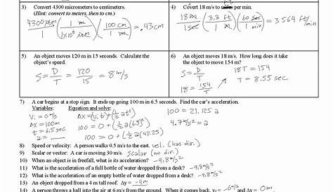 Kinematics Problems Worksheet With Answers Pdf - ideas 2022