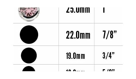 the size and measurements of each diamond