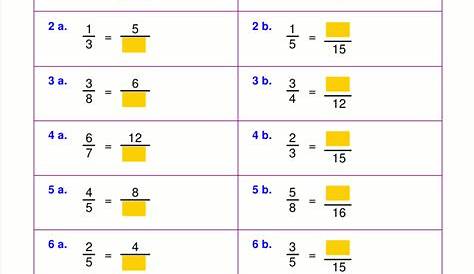 Generate Equivalent Fractions Worksheets
