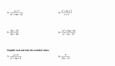 rational expressions worksheets with answers and solutions
