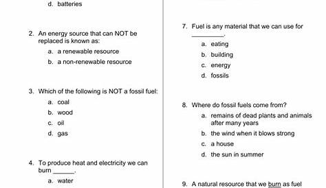 Energy Vocabulary Quiz