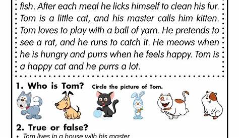 reading comprehension passages 2nd grade