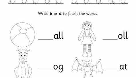 Finish the Words Worksheet – b and d (SB12229) - SparkleBox