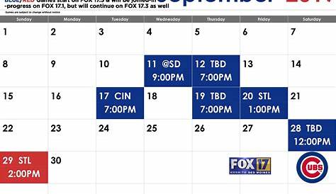 Chicago Cubs Schedule | KDSM