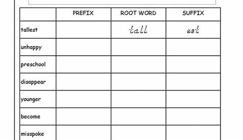 suffix and prefix worksheets