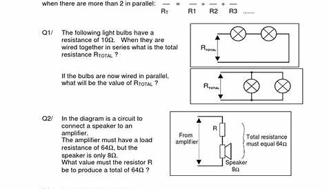 series parallel circuit worksheets