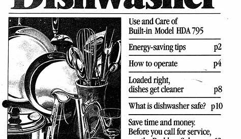 Hotpoint HDA795 Dishwasher User Manual | dishwasher