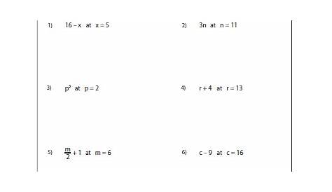 Awesome 10 Algebraic Expressions Worksheet For 6Th Grade Pictures