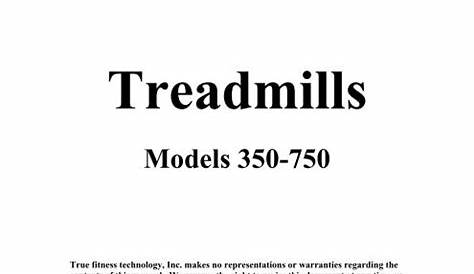 True Fitness Treadmill Service Manual - GymStore.com