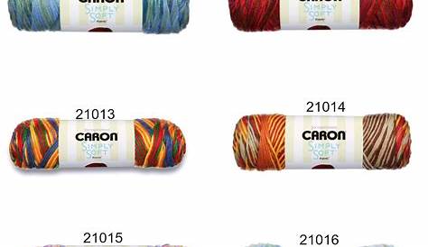 caron yarn color chart