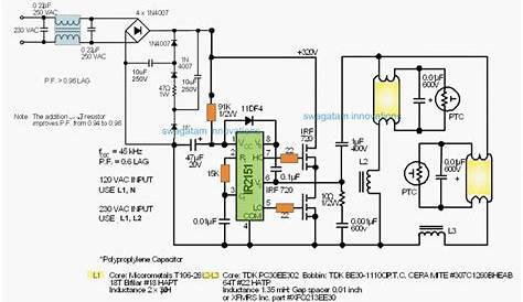Electronic Ballast Circuit for Twin 40 Watt Fluorescent Tubes