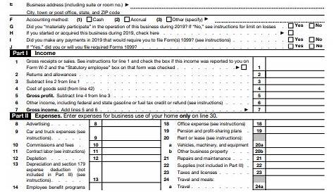 schedule c tax form printable