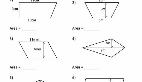 Geometry Quadrilaterals Worksheets