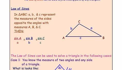 Law Of Sines Ambiguous Case Worksheet