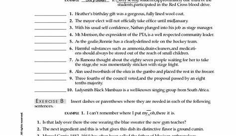 hyphen worksheets with answers