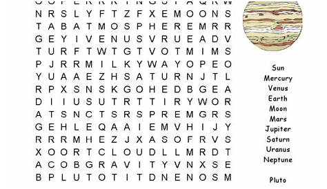 solar system word search free printable