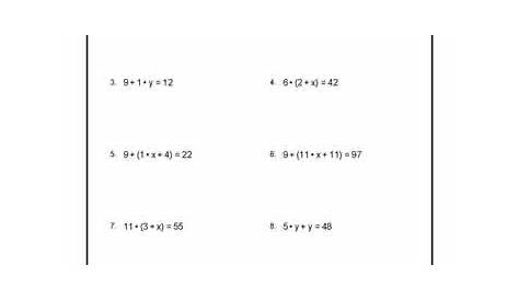 one variable equations worksheets