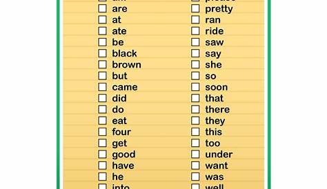 Dolch Sight Words Lists for Pre-K, Kindergarten, 1st, 2nd & 3rd Grade