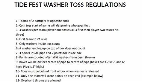 Washer Game Rules Distance / National Adult Washer Toss Rules Manualzz